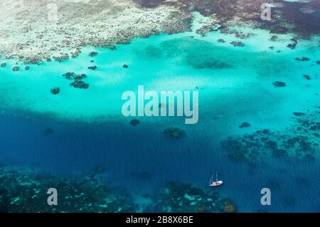 Fotografie aeree della Grande barriera Corallina in Australia. Foto Stock