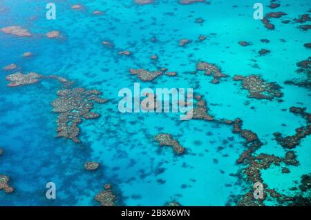 Fotografie aeree della Grande barriera Corallina in Australia. Foto Stock