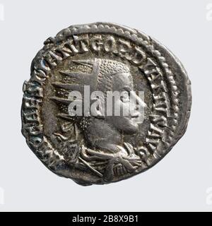 Antoniniano di Gorido III, 239 Antoninien de Gorien III. Argent, 239. Parigi, musée Carnavalet. Foto Stock