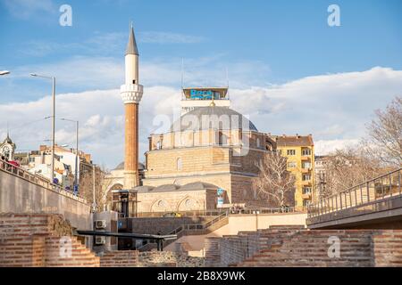 Sofia - 2 marzo 2020: Moschea Banja Bashi Foto Stock