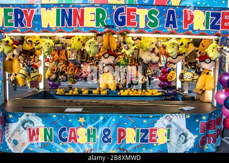 Fairground Duck Catching Stall, Devizes Carnival Errk, Wiltshire Foto Stock