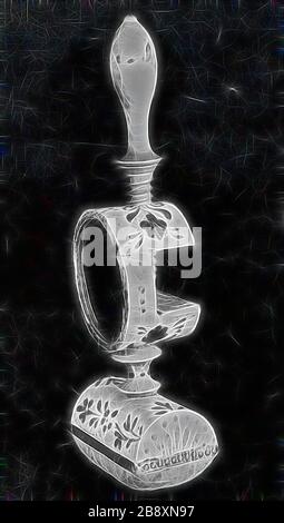 Pin cuscino (due pezzi), 19th secolo, Stati Uniti, legno con decorazione dipinta in blu e bianco, Reimagined by Gibon, design di calore allegro di luminosità e raggi di luce radianza. Arte classica reinventata con un tocco moderno. La fotografia ispirata al futurismo, che abbraccia l'energia dinamica della tecnologia moderna, del movimento, della velocità e rivoluziona la cultura. Foto Stock