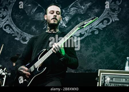 Copenaghen, Danimarca. 23 giugno 2017. La band pesante americana Motionless in White esegue un concerto dal vivo durante il festival danese di musica heavy metal Copehell 2017 a Copenaghen. Qui il chitarrista Ryan Sitkowski è visto dal vivo sul palco. (Photo credit: Gonzales Photo - Nikolaj Bransholm Foto Stock