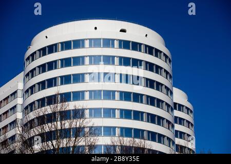 23 marzo 2020, Renania settentrionale-Vestfalia, Münster: Vista dell'ospedale universitario. Per rallentare la diffusione del coronavirus, il governo tedesco ha notevolmente limitato la vita pubblica. Foto: Rolf Vennenbernd/dpa Foto Stock