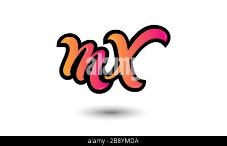Icona creativa e minimalista Letter MX Logo Design, modificabile in formato vettoriale Illustrazione Vettoriale