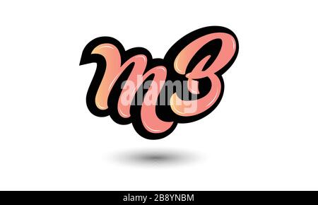 Design del modello MB con logo della lettera iniziale Illustrazione Vettoriale