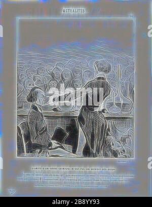 L'amicizia con un grande Chemist non è sempre un… madrina Sono così sicuro dei miei risultati che ora avvelenerò il mio migliore amico, il sig. Coquardeau, e recupererò arsenico nei suoi occhiali, piastra 39 da Émotions Parisiennes, 1841, Honoré Victorin Daumier, francese, 1808-1879, Francia, litografo in nero su carta wove bianca, con letterpress vero, 226 × 190 mm (immagine), 315 × 245 mm (foglio), Reimagined by Gibon, design di calore allegro di luminosità e raggi di luce radianza. Arte classica reinventata con un tocco moderno. Fotografia ispirata al futurismo, che abbraccia l'energia dinamica della tecnologia moderna Foto Stock