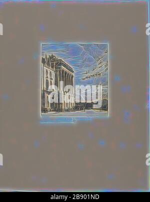 L'Ammiragliato, Parigi, 1865, Charles Meryon (francese, 1821-1868), stampato da Auguste Delâtre (francese, 1822-1907), pubblicato da Cadart & Luquet, Editeurs (francese, 19th secolo), Francia, incisione su carta avorio posata, 163 × 135 mm (immagine, compresi i segni vaganti), 165 × 145 mm (piastra), 368 × 291 mm (foglio), immaginato da Rebon design di calore allegro di luminosità e raggi di luce radianza. Arte classica reinventata con un tocco moderno. La fotografia ispirata al futurismo, che abbraccia l'energia dinamica della tecnologia moderna, del movimento, della velocità e rivoluziona la cultura. Foto Stock