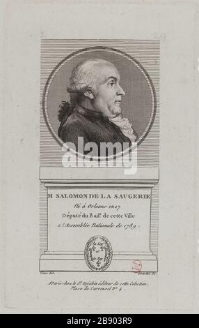 Il sig. Solomon di Saugerie, vice del Bailiwick di Orleans all'assemblea nazionale in 1789. Abraham Girardet (1772-1820). 'M. Salomon de la Saugerie, député du Baillage d'Orléans à l'Assemblée Nationale de 1789'. Fisionotrace. Parigi, musée Carnavalet. Foto Stock