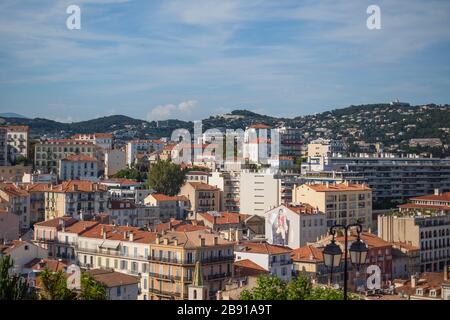 Vista panoramica di Cannes, Francia Cote d'Azur. Località di viaggio in Francia Foto Stock