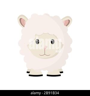 Cartoon cute baby sheep. Illustrazione vettoriale Illustrazione Vettoriale