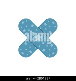 Cartoon blu cerotti per bambini bendaid. Illustrazione vettoriale Illustrazione Vettoriale