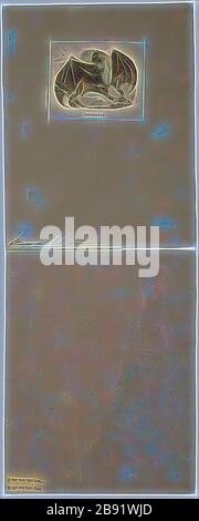 Pteropus edulis, Print, la volpe volante dalle orecchie nere, specie Pteropus melanotus, è un pipistrello della famiglia Pteropodidae (megabats). Conosciuta anche come volata volata di Blyth, si trova sulle Isole Andaman e Nicobar (India), e a Sumatra (Indonesia). Una popolazione sull'isola di Natale, criticamente minacciata, è stata posta come sottospecie di questa popolazione. La conservazione e lo stato tassonomico di quella popolazione è stato successivamente ristabilito come specie distinta, la frutta-bat dell'isola di Natale Pteropus natalis., 1700-1880, reimagined da Gibon, disegno di calore allegro incandescente di luminoso Foto Stock