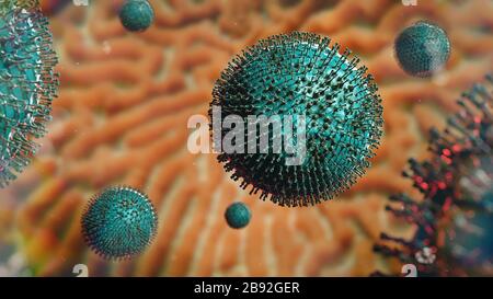 Coronavirus pandemico, infezione da virus Covid-19 Foto Stock