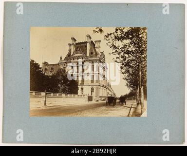 Pavillon de Flore prima del fuoco. Vista del Pavillon de Flore prima dell'incendio del Palazzo delle Tuileries, 1 ° arrondissement, Parigi Pavillon de Flore avant l'incendie du Palais des Tuileries, Parigi (Ier arr.). Avant 1871. Anonima fotographie. Avant 1871. Parigi, musée Carnavalet. Parigi, musée Carnavalet. Foto Stock