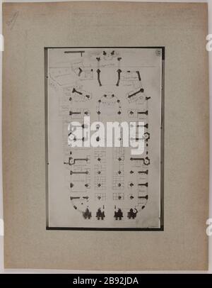 Pianta di una chiesa, Parigi Anonyme. "Plan au sol d'une église, Parigi". Tigre au gélatino-bromure d'argent. Parigi, musée Carnavalet. Foto Stock