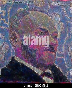 Portrait du Père Tanguy, 1887, olio su tela, 35,9 x 30,8 cm, firmato e datato in alto a sinistra: Emile Bernard 1887, inscritto in alto a destra: à mon ami, Tanguy, Emile Bernard, Lille 1868–1941 Parigi, Reimagined by Gibon, disegno di calore allegro di luminosità e raggi di luce radiance. Arte classica reinventata con un tocco moderno. La fotografia ispirata al futurismo, che abbraccia l'energia dinamica della tecnologia moderna, del movimento, della velocità e rivoluziona la cultura. Foto Stock