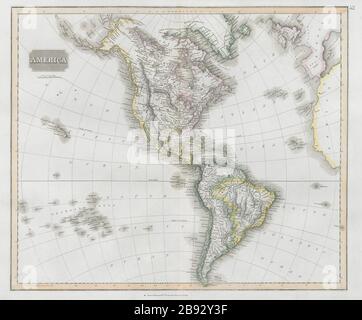 "America". Nord/Sud America. Missioni della California. THOMSON 1830 vecchia mappa Foto Stock