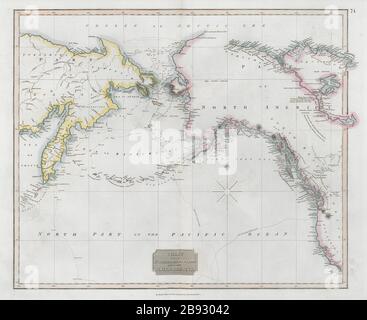 Grafico del passaggio nord tra Asia e America. Pacifico. THOMSON 1830 mappa Foto Stock