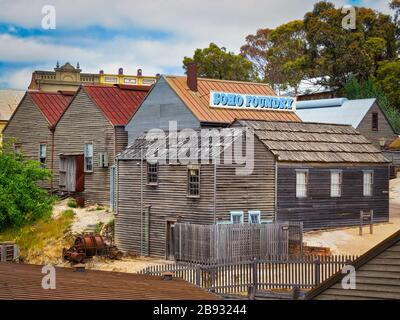 Attrazione turistica nella storica Sovereign Hill, Ballarat, Soho Foundry. Foto Stock