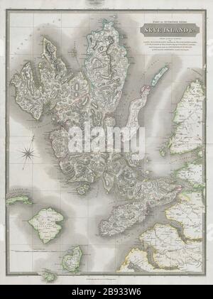 Isola di Skye. Parte Inverness-shire. Lochalsh Rum Eig Talisker. THOMSON 1832 mappa Foto Stock