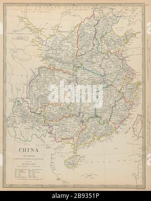 CINA da Du Halde & Jesuits. Hong Kong britannico. Mappa di Taiwan Formosa SDUK 1844 Foto Stock