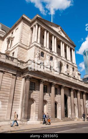 La Banca d'Inghilterra nella città di Londra, Londra, Inghilterra, Gran Bretagna, Regno Unito Foto Stock