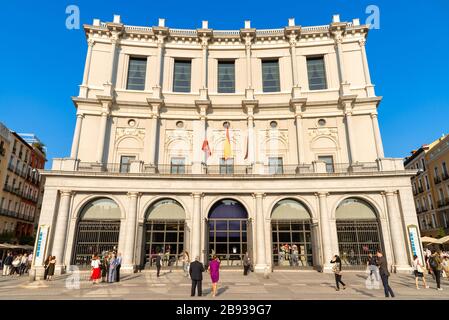 Teatro reale opera house in Plaza Oriente, Madrid, Spagna Foto Stock