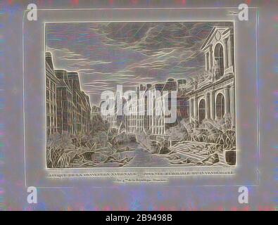 Attentato della Convenzione Nazionale, memorabile giorno del 13 Vendémiaire anno 4. Della Repubblica francese, rottura della rivolta royalistica di fronte alla chiesa di San Rocco a Parigi da Napoleone Bonaparte il 5 ottobre 1795, firmato: Girardet inv. Et del, Berthault sculp, Fig. 53, n. 120, a pag. 484 (cent-vingtième tableau), Girardet, Abraham (inv. Et del.), Berthault, Pierre-Gabriel (sc.), Collection complète des tableaux historiques de la Révolution française en trois volumes [...]. Bd 2. A Paris: chez Auber, EDItEUR, et seul Propriétaire: De l'Imprimerie de Pierre Didot l'aîné, an XI de la Répub Foto Stock