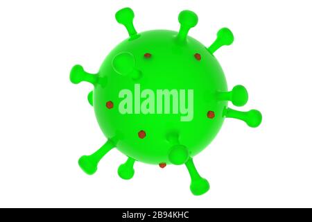 Illustrazione medica astratta modellata al computer del nuovo coronavirus 2019-nCoV covid-19. Concetto di protezione da pandemia virale. Microbiologia primo piano scen Foto Stock
