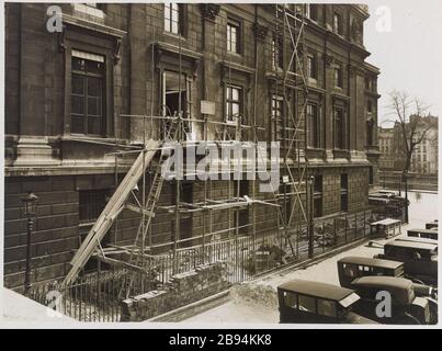 Tribunale. Rue de Harlay. 1 ° arrondissement, Parigi. 'Palais de Justice, rue de Harlay. Parigi (Ier arr.)'. Anonima fotographie. Tigre au gélatino-bromure d’argent. Parigi, musée Carnavalet. Foto Stock