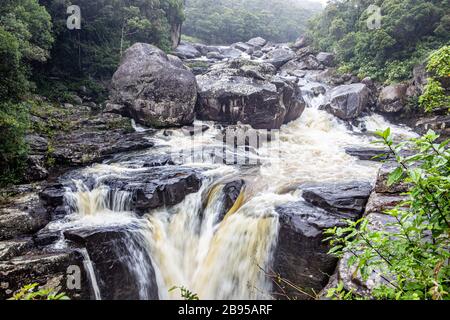 Madagascar, cascate nella giungla trofica tra Fianarantsoa e Manakara Foto Stock