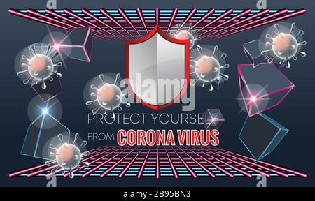 Proteggersi dal virus corona Illustrazione Vettoriale