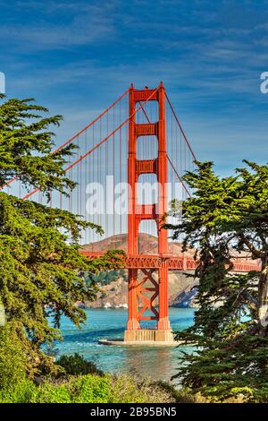 Golden Gate Bridge di San Francisco, California, Stati Uniti d'America Foto Stock