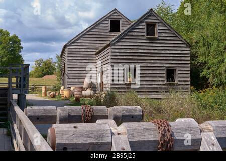 museum un patrimonio all'aperto a Toronto, Upper Canada Village, antichi edifici in legno Foto Stock