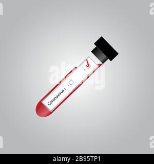Test positivo per coronavirus. Illustrazione Vettoriale