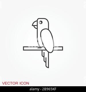 Icona Parrot. Vector elegante Abstract Silhouette uccello icona Illustrazione Vettoriale