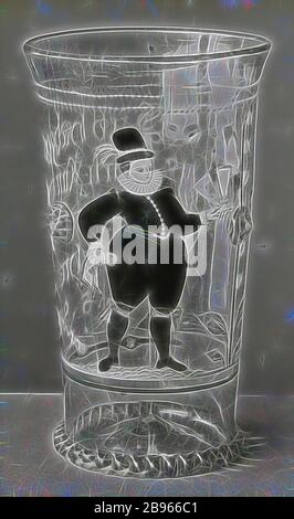 Lantern Slide - 'German Beaker', 1909-1930, uno di un set di novanta slide fotografiche magiche contenenti immagini di manufatti, opere d'arte, arti decorative, interni e mobili che sembrano appartenere a varie collezioni di musei e gallerie nel Regno Unito. La Collezione Francis di apparato precinematico e effimera fu acquisita dai governi australiano e vittoriano nel 1975., reinventata da Gibon, disegno di calda allegra luce di luminosità e di irradiazione di raggi di luce. Arte classica reinventata con un tocco moderno. Fotografia ispirata al futurismo, abbracciando l'energia dinamica di Foto Stock