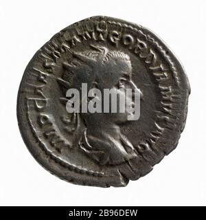 Antoniniano di Gorido III, 238 Anonima. Antoninien de Gordien III, 238. Argent. Parigi, musée Carnavalet. Foto Stock
