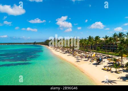 Vista aerea del resort caraibico, Bavaro, Repubblica Dominicana Foto Stock