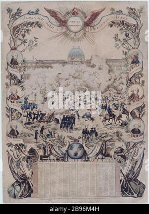 ALMANAC - VIVA LA REPUBBLICA 'Almanach pour la prégente année : vive la République'. Anonima gravure, vers 1790. Parigi, musée Carnavalet. Foto Stock