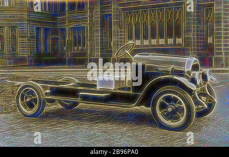 Fotografia - Brockway Motors Ltd, Brockway Junior Truck, Sydney, nuovo Galles del Sud, circa 1927, immagine da un album fotografico contenente ventuno fotografie di camion a motore. L'album è stato utilizzato da Brockway Motors Ltd., Reimagined di Gibon, design di calore allegro di luminosità e raggi di luce radianza. Arte classica reinventata con un tocco moderno. La fotografia ispirata al futurismo, che abbraccia l'energia dinamica della tecnologia moderna, del movimento, della velocità e rivoluziona la cultura. Foto Stock