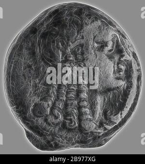 Coin, Unknown, Egypt, 1st secolo a.C., Bronze, 0.0169 kg (0.0373 lb.), Reimagined by Gibon, disegno di calore allegro di luminosità e raggi di luce radianza. Arte classica reinventata con un tocco moderno. La fotografia ispirata al futurismo, che abbraccia l'energia dinamica della tecnologia moderna, del movimento, della velocità e rivoluziona la cultura. Foto Stock