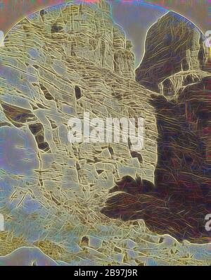 Il canonico di Kanab Creek, vicino a dove si unisce al Gran canonico del Colorado. Le pareti sono calcaree...2,500 piedi di altezza., William H. Bell (americano, 1830 - 1910), 1872, stampa d'argento albume, Reimagined by Gibon, design di calore allegro di luminosità e raggi di luce radianza. Arte classica reinventata con un tocco moderno. La fotografia ispirata al futurismo, che abbraccia l'energia dinamica della tecnologia moderna, del movimento, della velocità e rivoluziona la cultura. Foto Stock