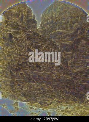 Il canonico di Kanab Creek, vicino a dove si unisce al Gran canonico del Colorado. Le pareti sono di calcare...2.500 piedi di altezza, William H. Bell (americano, 1830 - 1910), 1872, stampa d'argento albume, Reimagined da Gibon, design di calore allegro luce di luminosità e raggi di luce radianza. Arte classica reinventata con un tocco moderno. La fotografia ispirata al futurismo, che abbraccia l'energia dinamica della tecnologia moderna, del movimento, della velocità e rivoluziona la cultura. Foto Stock