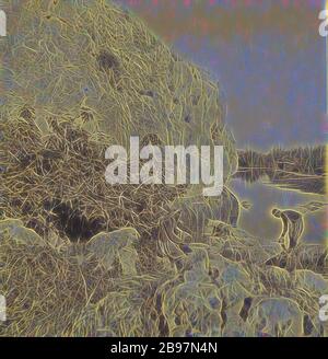 Sito di Betsaida, - Mare di Galilea. Guai a te, Betsaida, perché se le possenti opere sono state fatte in Tiro e Sidone..., Frank Mason Good (inglese, 1839 - 1928), 1869–1871, stampa d'argento albume, Reimagined by Gibon, disegno di calore allegro di luminosità e raggi di luce radianza. Arte classica reinventata con un tocco moderno. La fotografia ispirata al futurismo, che abbraccia l'energia dinamica della tecnologia moderna, del movimento, della velocità e rivoluziona la cultura. Foto Stock