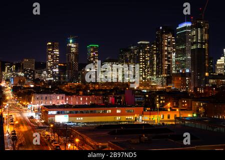 Di notte a Montreal, Canada Foto Stock