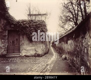 Passy - RUE BERTON Passy : un coin de la rue Berton. Parigi (XVIème circondario). Vue pry de la maison de Balzac. Photographie d'Eugène Atget (1857-1927). Parigi, musée Carnavalet. Foto Stock