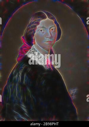 Maria Röhl, (1801–1875), Charlottta 'Lotten' Lindblad (1829-1912), pianista, insegnante di pianoforte, membro della Royal Academy of Music, autore e critico urban von Feilitzen, pittura, pastello su carta, montato su cartone, altezza: 71 cm (27.9), larghezza: 52.5 cm (20.6), reinventato da Gibon, disegno di calda e allegra luce di luminosità e di radianza dei raggi. Arte classica reinventata con un tocco moderno. La fotografia ispirata al futurismo, abbracciando l'energia dinamica della tecnologia moderna, del movimento, della velocità e rivoluzionando la cultura. Foto Stock