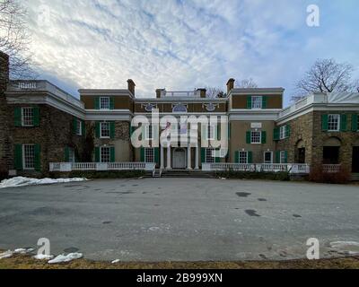 Lo Springwood Estate è la ex casa di Franklin e Eleanor Roosevelt a Hyde Park, New York. Foto Stock